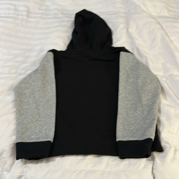 Adidas boys size small (8) black/white/gray color block hooded sweatshirt - Picture 2 of 3